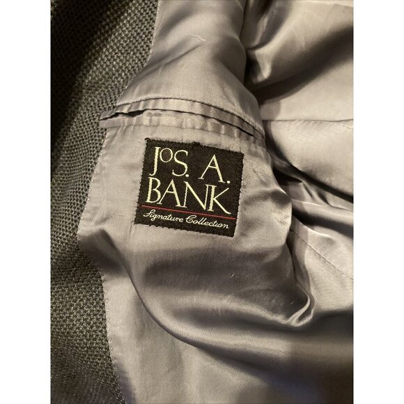 mens jos a bank gray Suit Jacket Size 46 Long Silk & Wool Blend - Picture 7 of 9